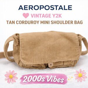 Aeropostale Vintage Y2K Tan Corduroy Mini Shoulder Bag